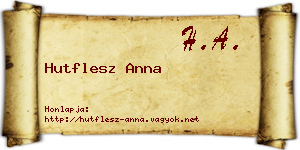 Hutflesz Anna névjegykártya